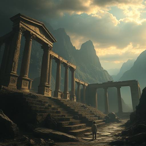 Screenshot from 'Echoes of the Ancients' showcasing the intricate lore and mythology of the game's world.